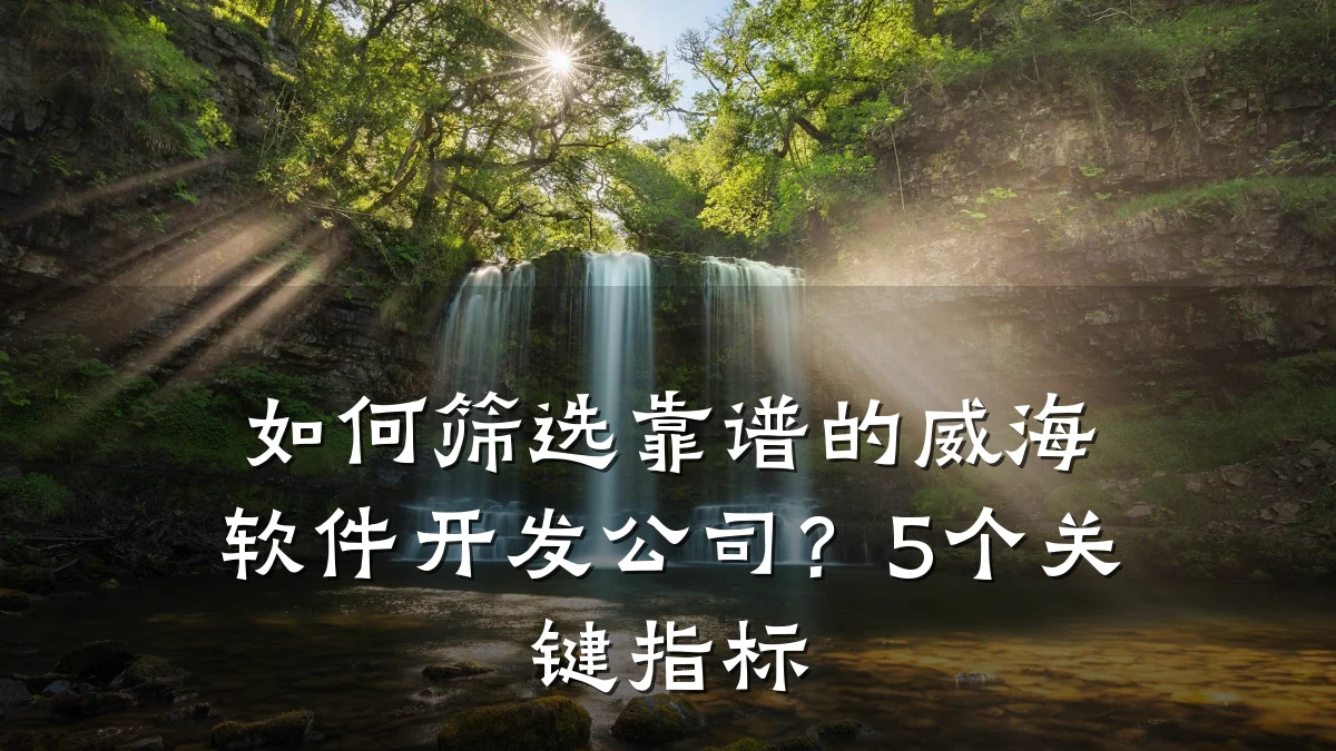 如何筛选靠谱的威海软件开发公司?5个关键指标